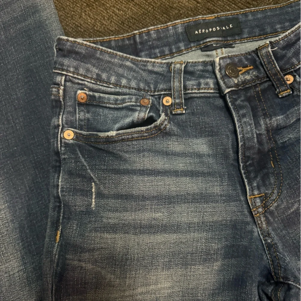 Aéropostale Skinny Jeans Women 29x32 Medium Wash Distressed Stretch Denim